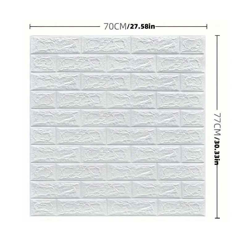 Tapet 3D Autoadeziv din Spumă, Texturat, Rezistent la Umiditate, 70 x 77 cm, 6mm grosime