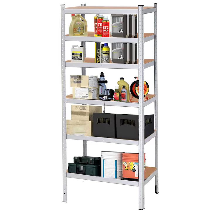 Raft metalic reglabil, 5 polițe MDF, 180x90x40 cm, 875 kg