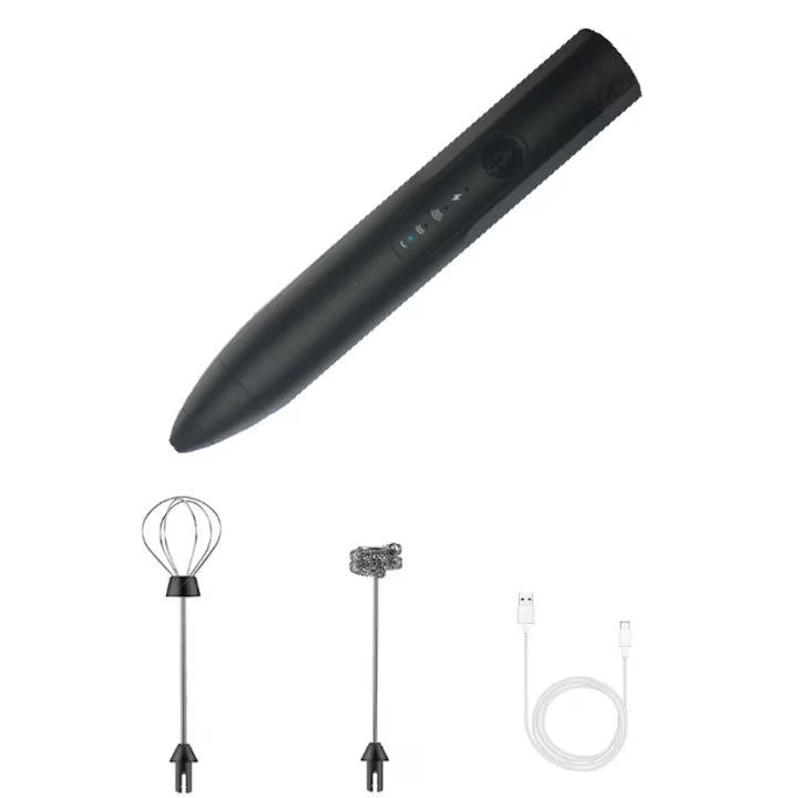 Mini Mixer electric cu acumulator, pentru a face spuma de lapte, frappe, cappucino sau mixat oua, brat otel inoxidabil, incarcare