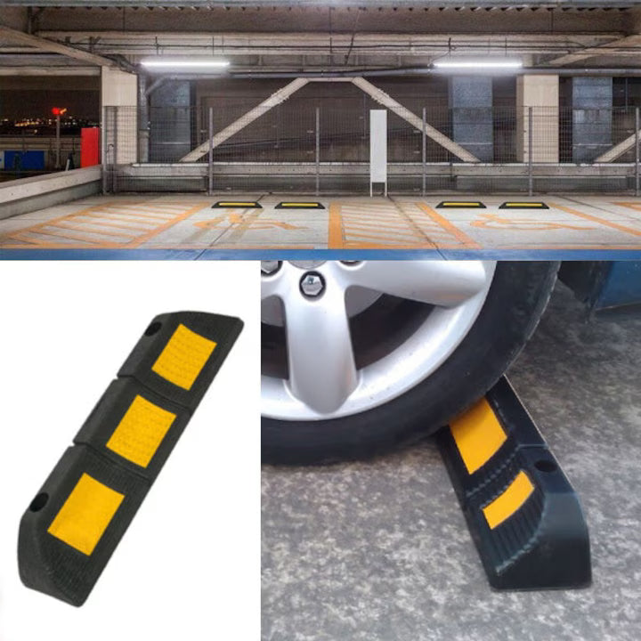 Set 3x Opritoare Roti Auto SEMERAY Pentru Parcare, Reflectorizante, 48 cm, Negru/Galben