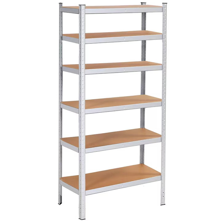 Raft metalic reglabil, 5 polițe MDF, 180x90x40 cm, 875 kg