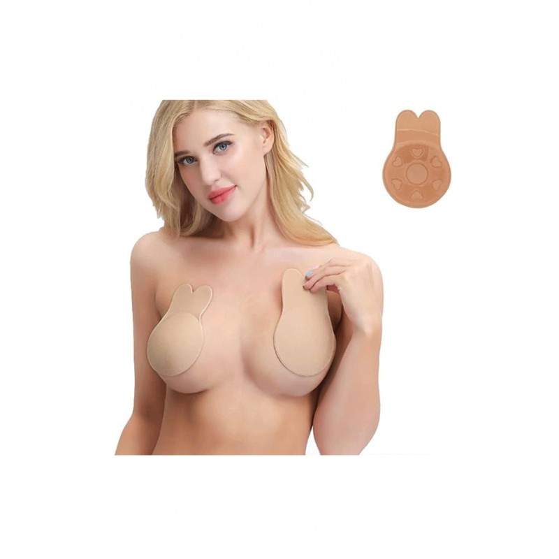 Sutien invizibil SIKS silicon autoadeziv push-up bej reutilizabil