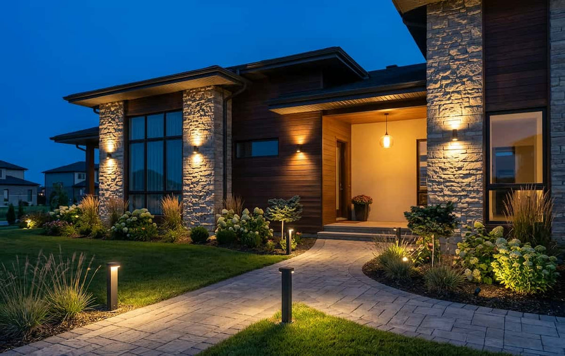 Casa moderna cu iluminat exterior LED - Grandia