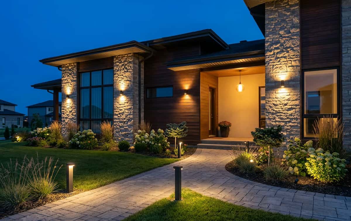 Casa moderna cu iluminat exterior LED - Grandia