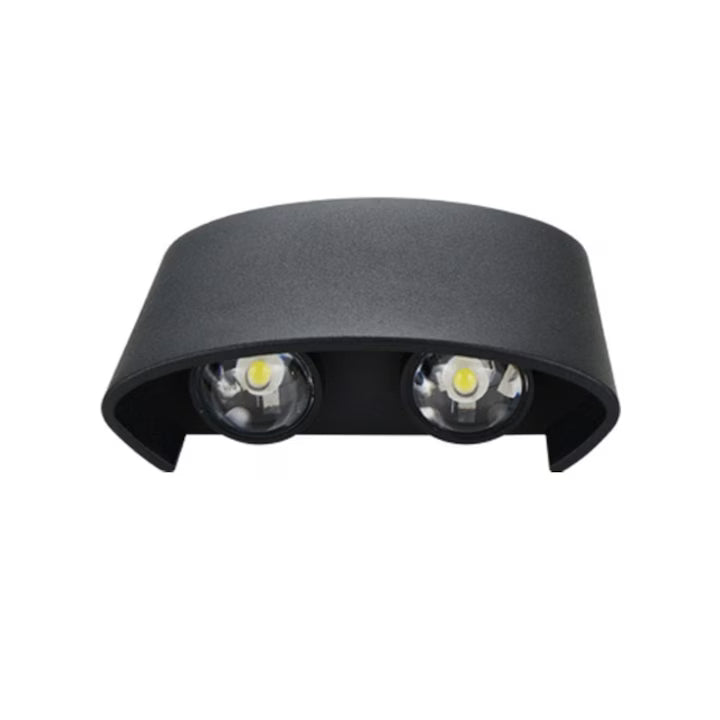 Aplica perete exterior LED 4W, finisaj negru, modern, alb cald