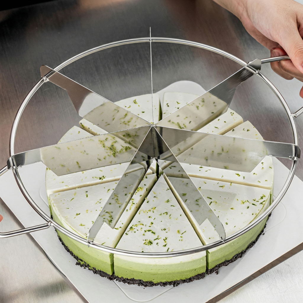 Cheesecake marcat în 8 felii cu divizorul