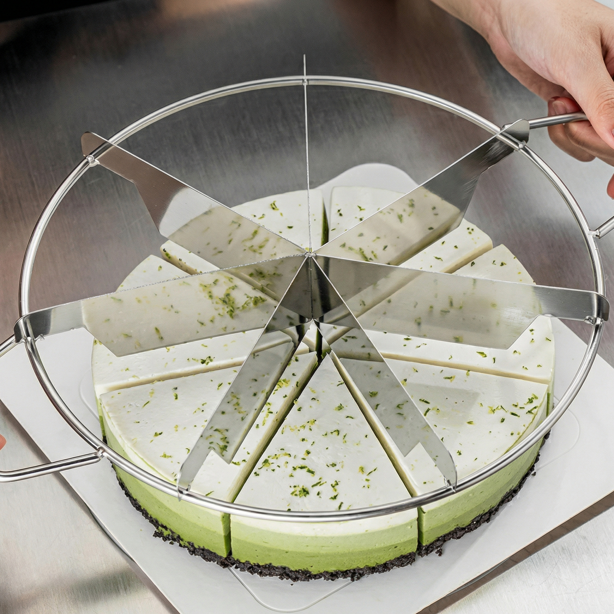 Cheesecake marcat în 8 felii cu divizorul