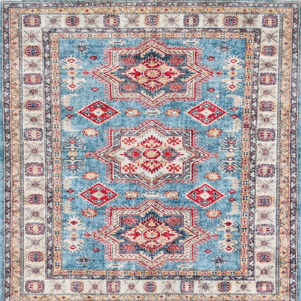 Covor stil persan cu trei medalioane, 125 x 186 cm