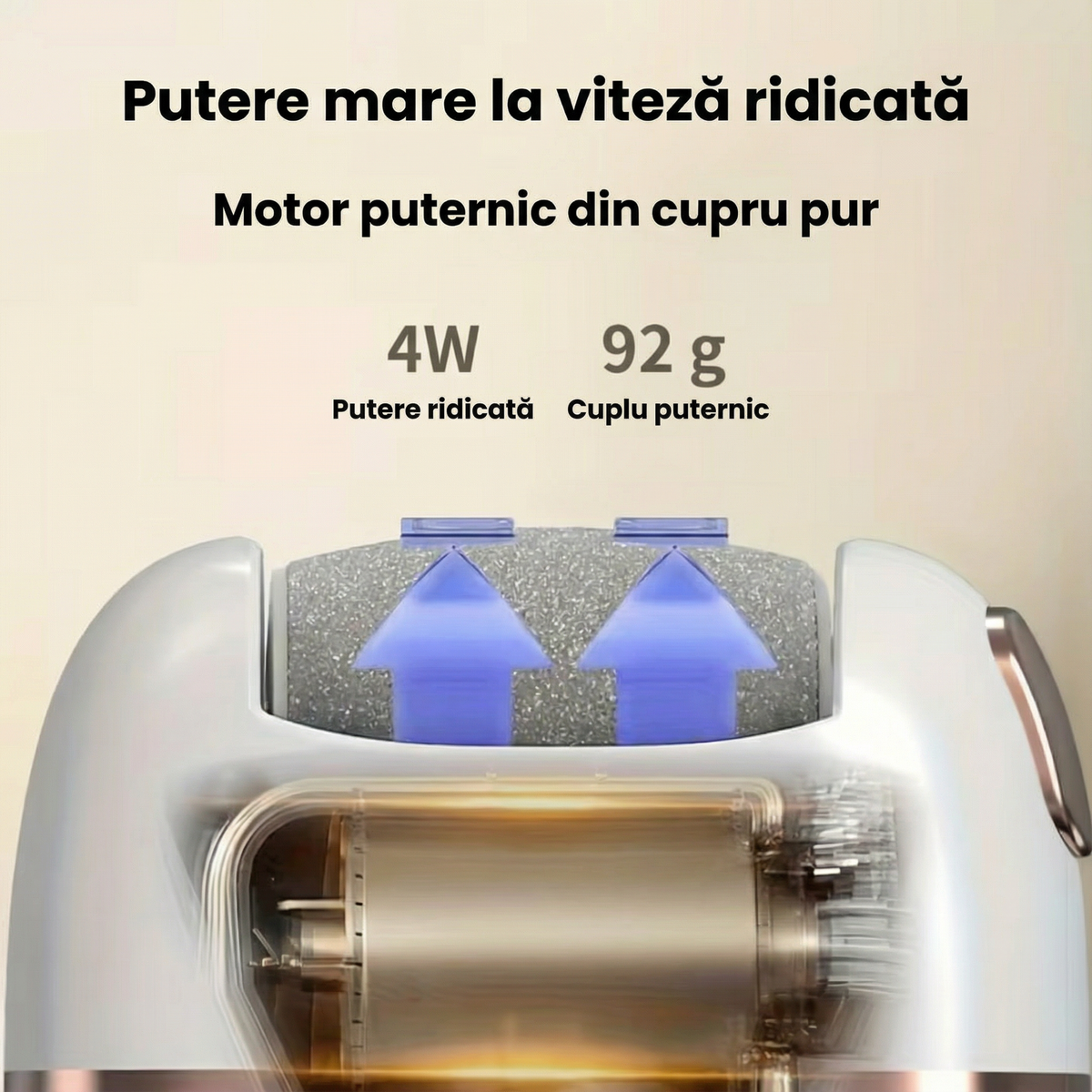 Motorul pilei electrice de 4 W, văzut în secțiune
