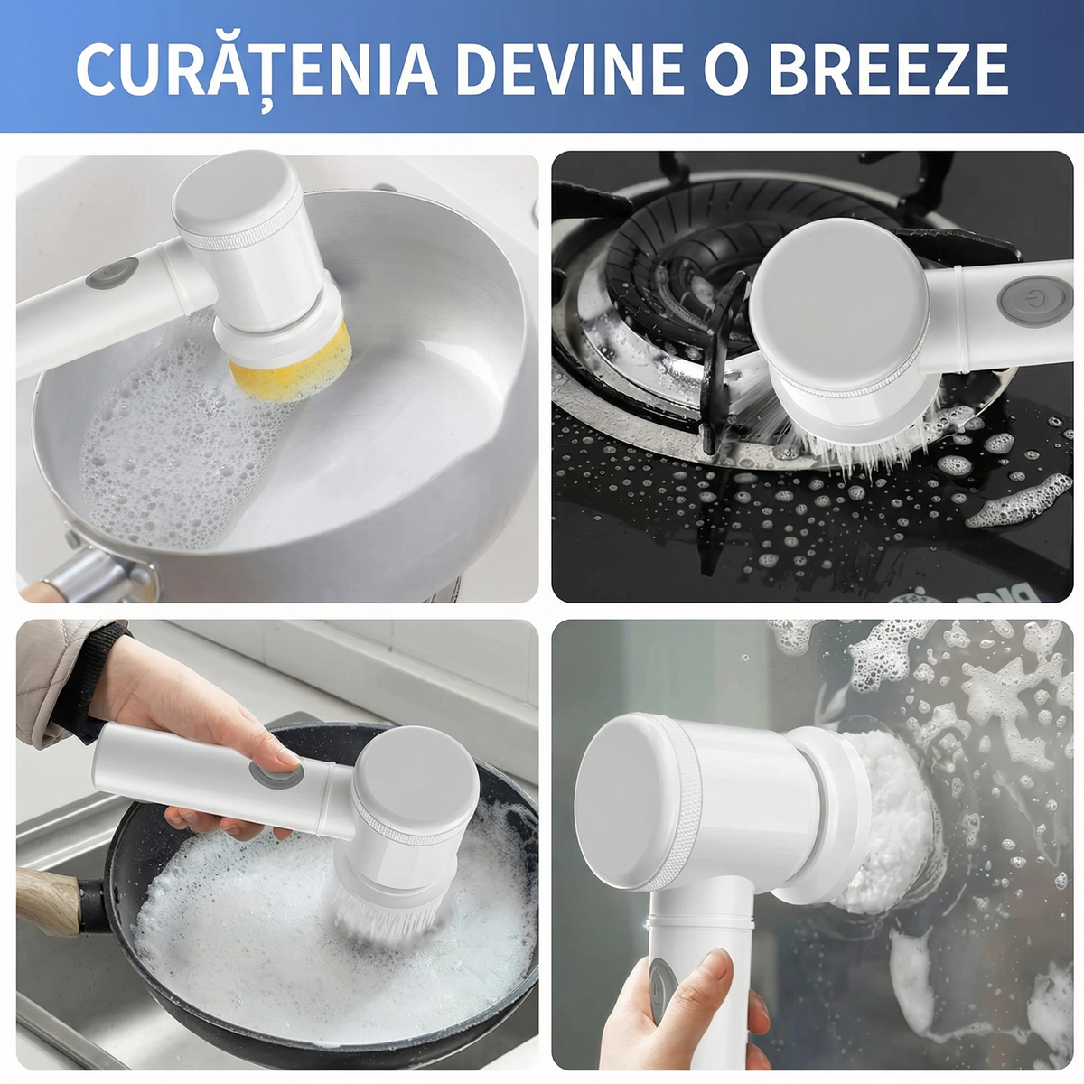 Peria folosită la patru treburi: oală cu spumă, aragaz, tigaie și cabină de duș