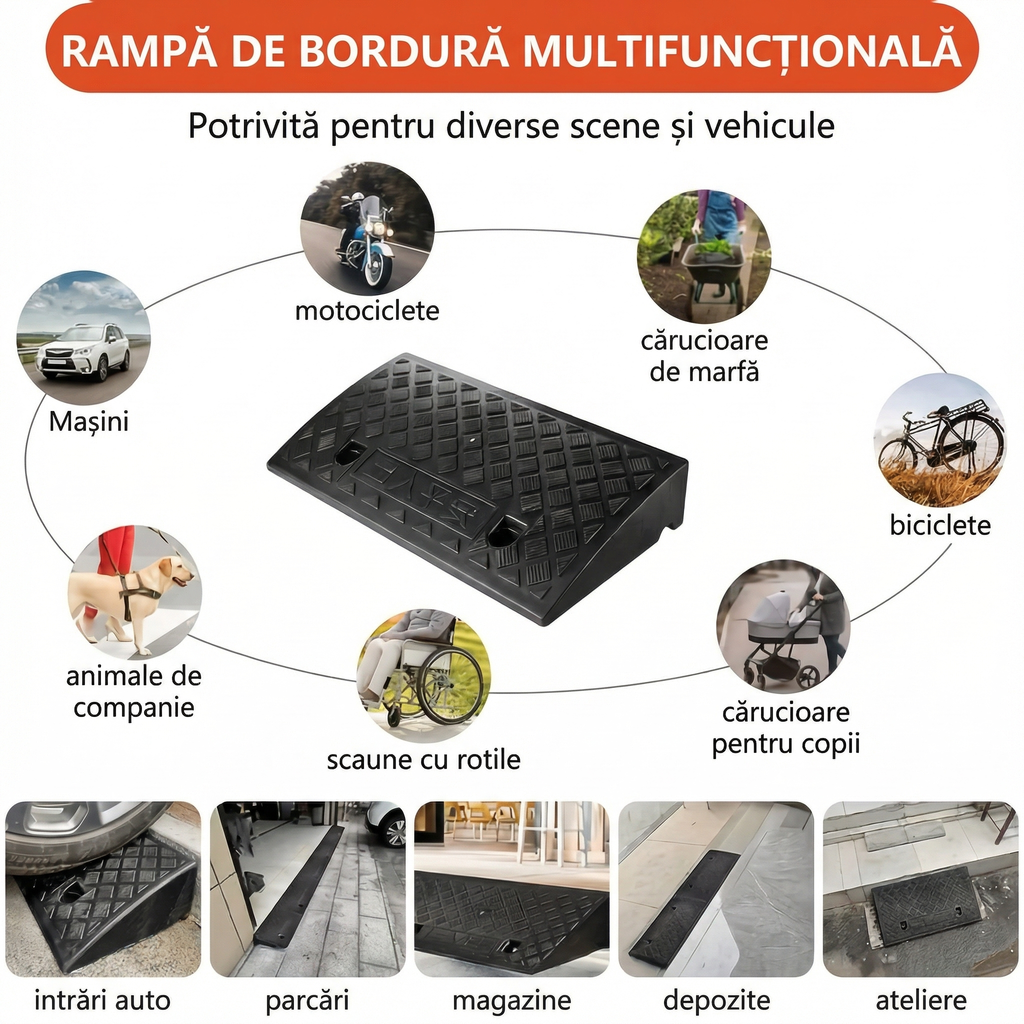 Unde se folosește rampa: mașini, biciclete, cărucioare, scaune cu rotile