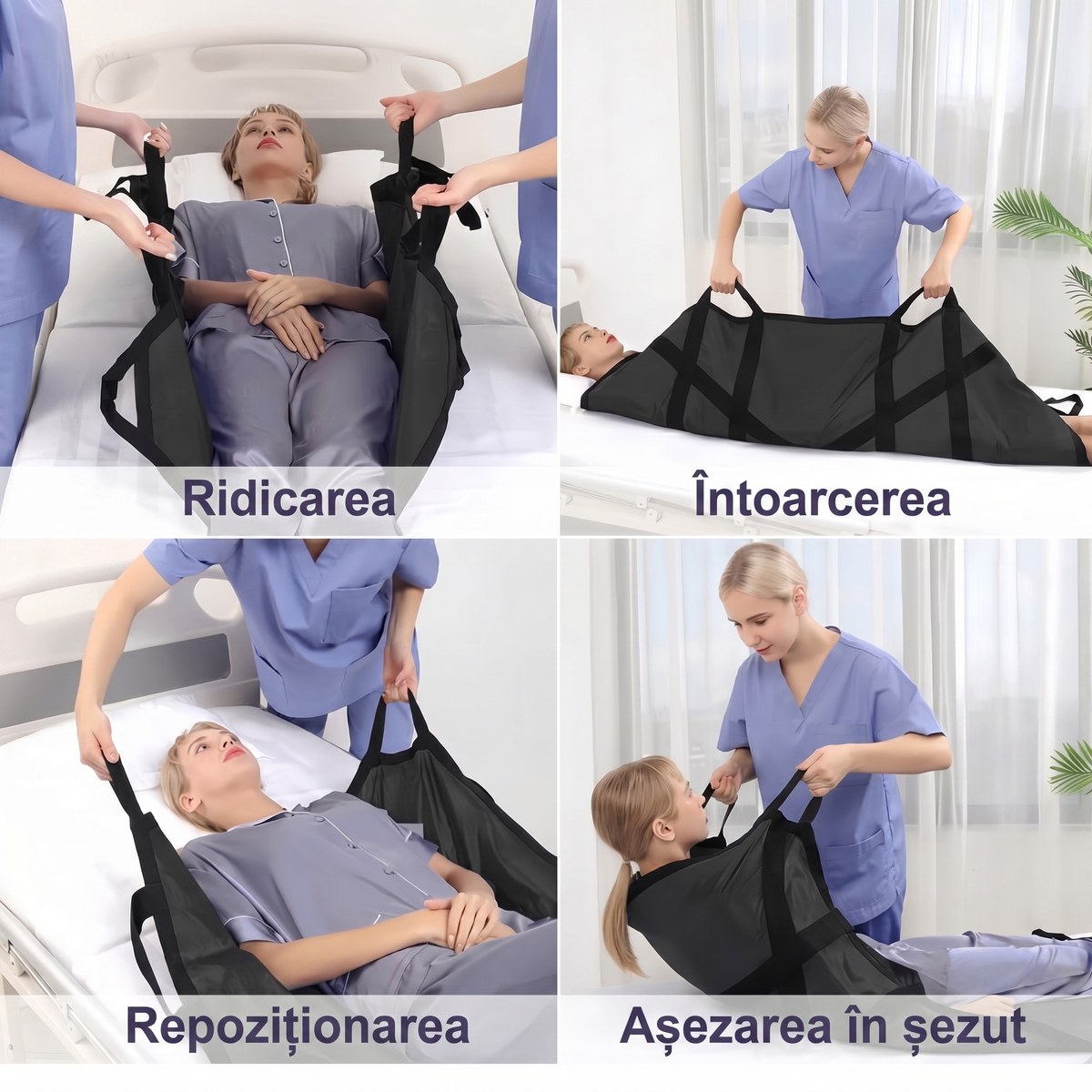 Husa folosită la ridicare, întoarcere, repoziționare și așezare în șezut