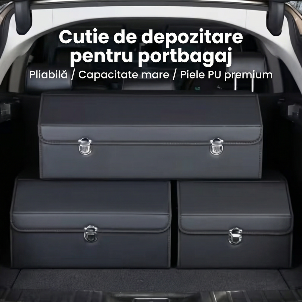 Două organizatoare de portbagaj închise, în mașină