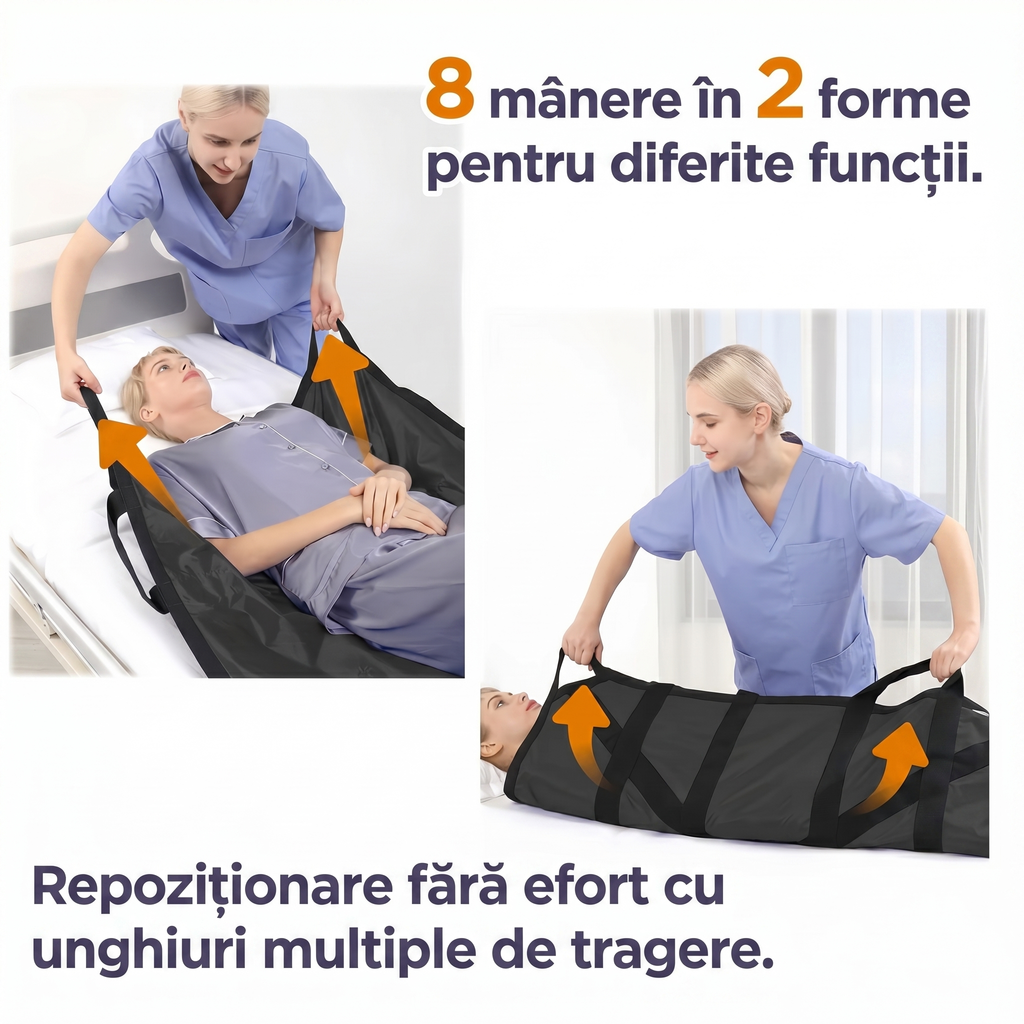 Cele 8 mânere în 2 forme, folosite de o îngrijitoare