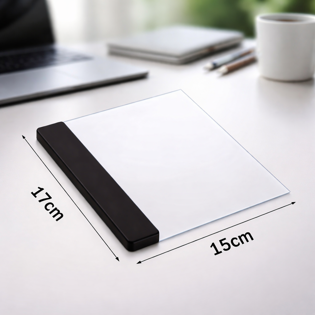 Panoul LED pentru citit cu cotele marcate: 17 x 15 cm