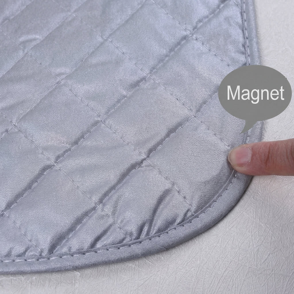 Marginea covorașului de călcat, cu magnetul cusut în tiv