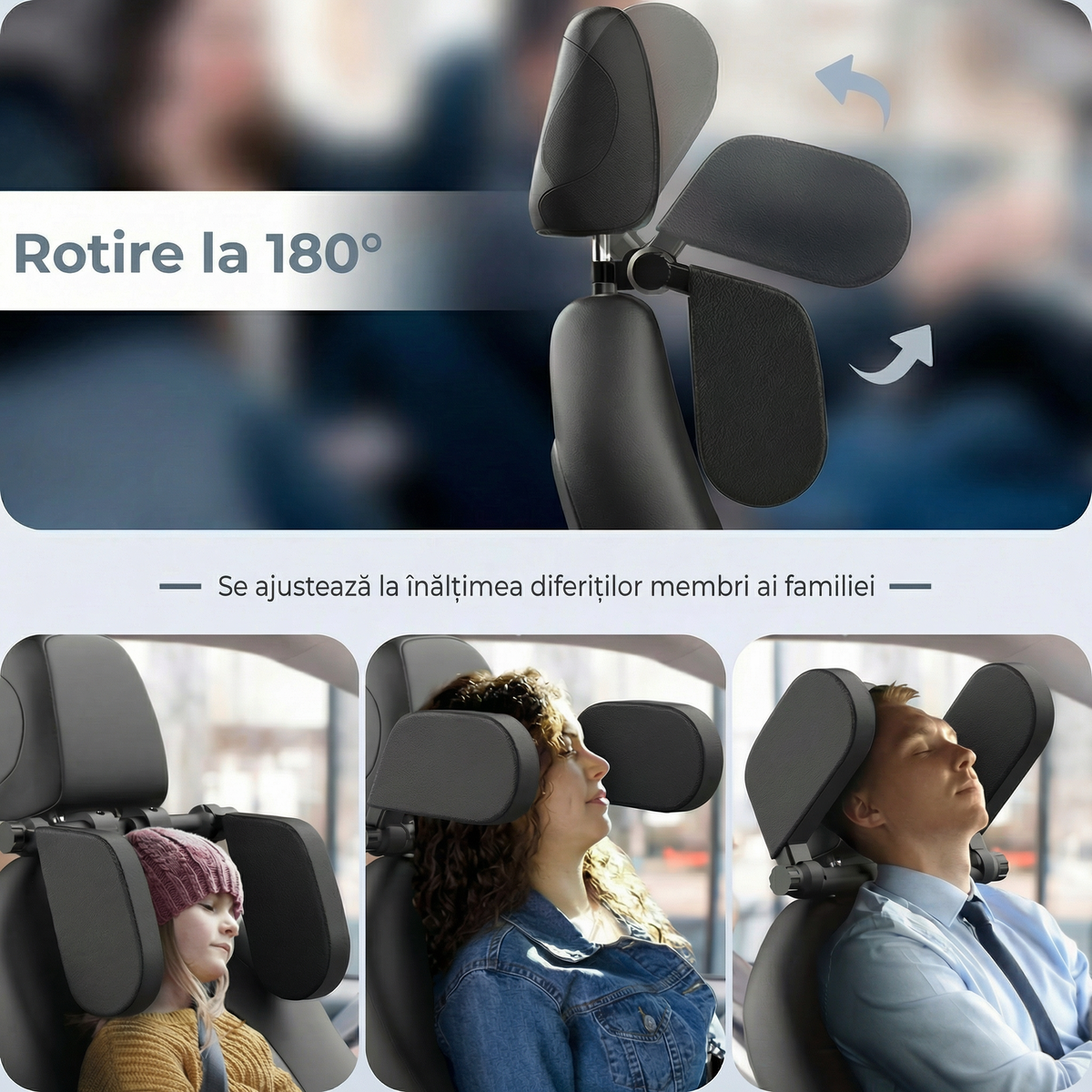 Pernele se rotesc 180° și se reglează pe înălțime, pentru copil, femeie și bărbat