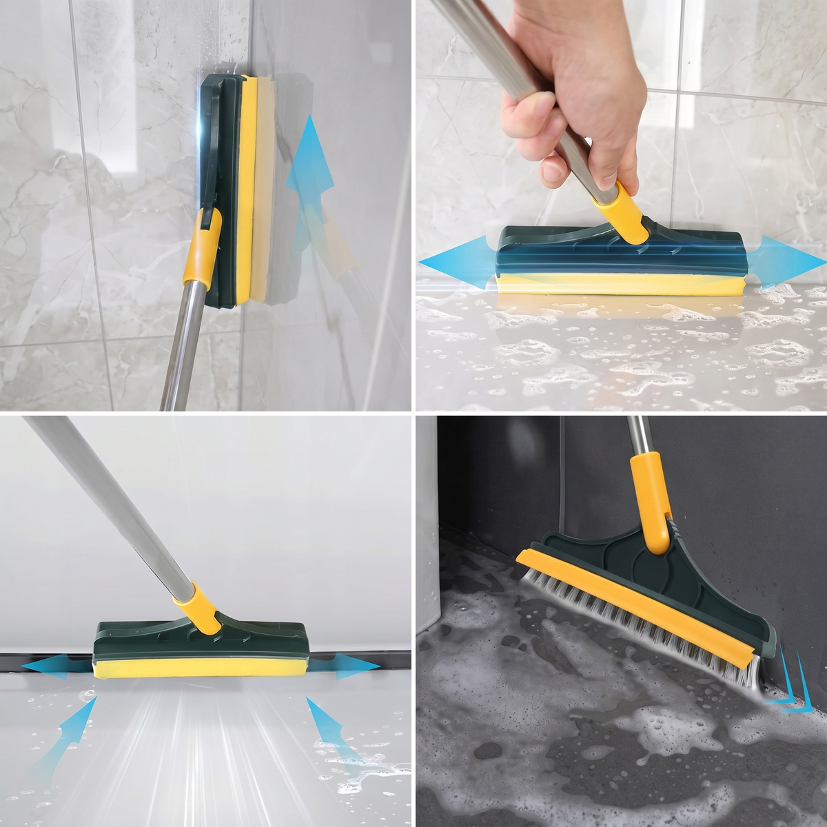 Perie de curățenie 2 în 1 cu racletă și cap rotativ 120°