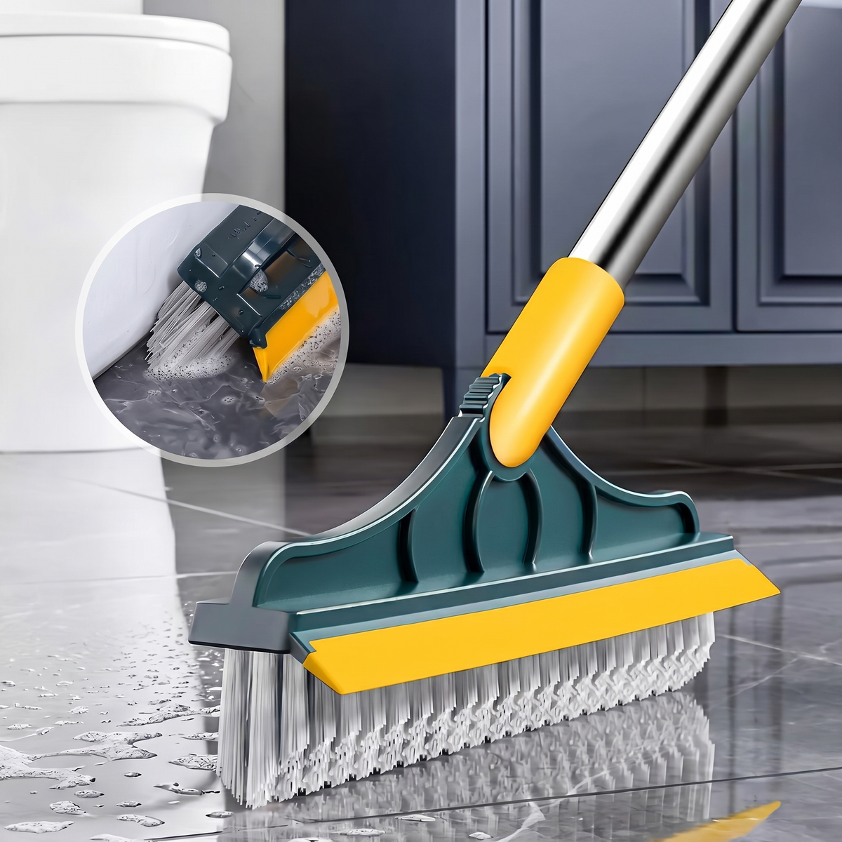 Perie de curățenie 2 în 1 cu racletă și cap rotativ 120°