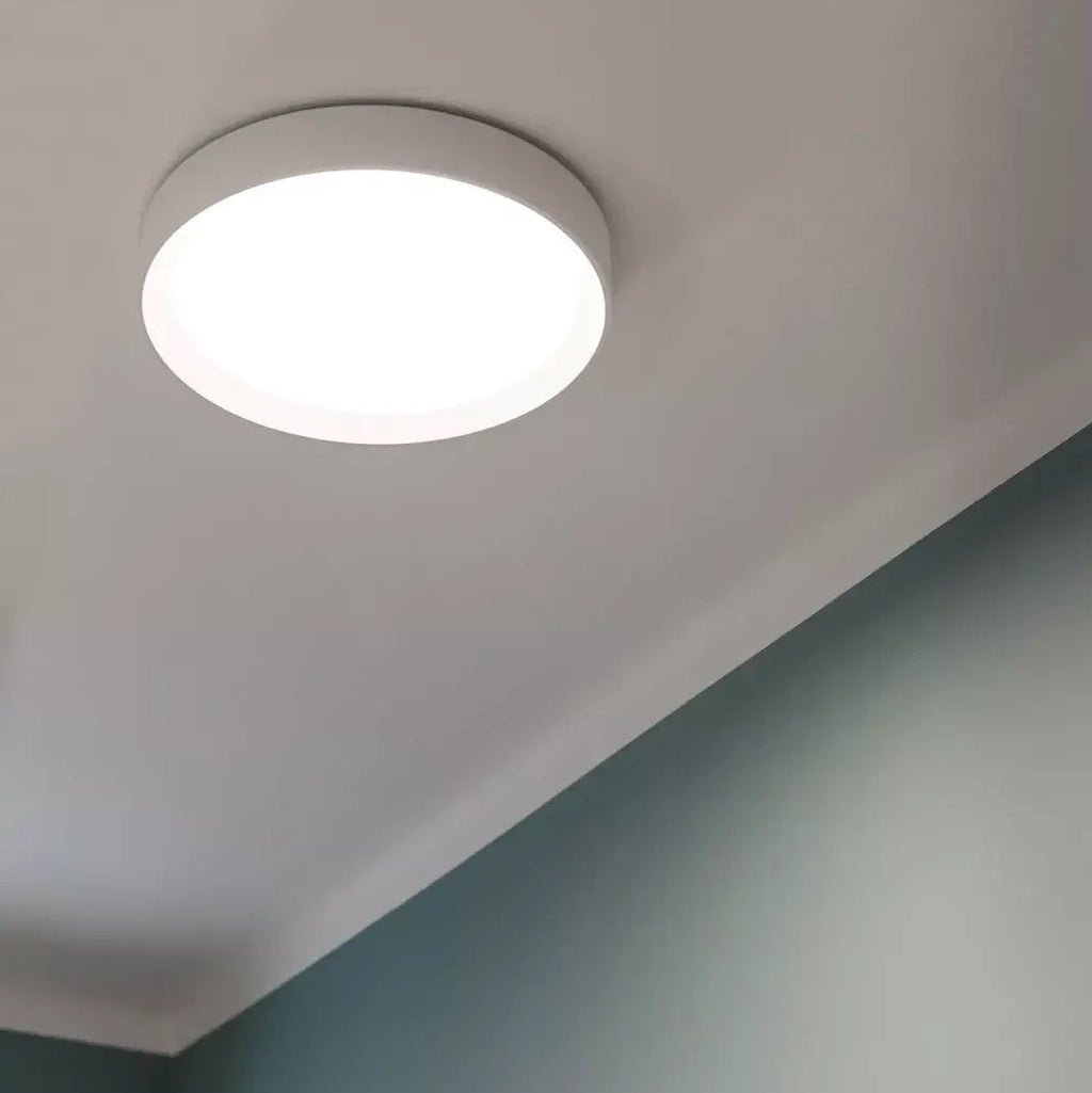 Plafoniera LED rotunda ultra-subtire 30W, alb rece, echivalent 300W, pentru tavan baie si hol