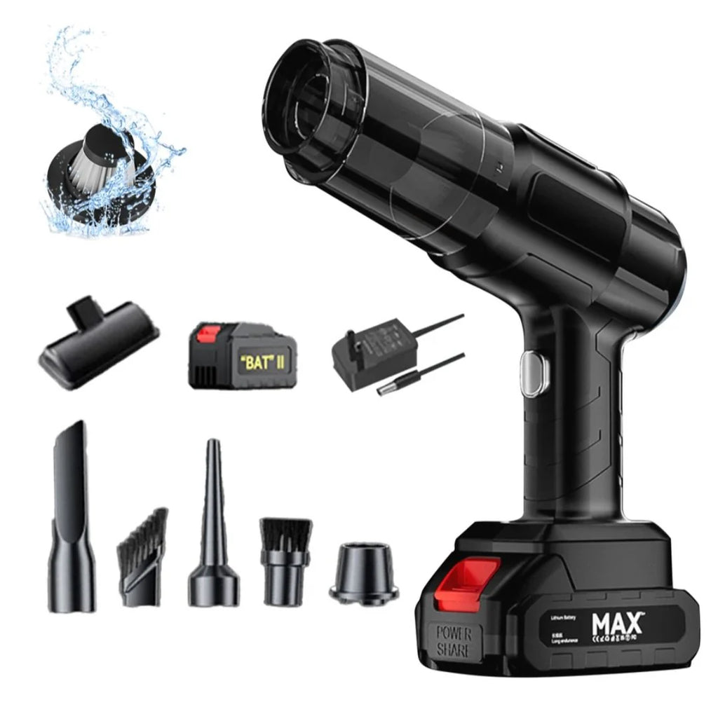 Aspirator si Suflanta de Aer Portabila 4 in 1, Acumulator Detasabil, Putere Mare de Aspirare, pentru Masina, Casa si Birou