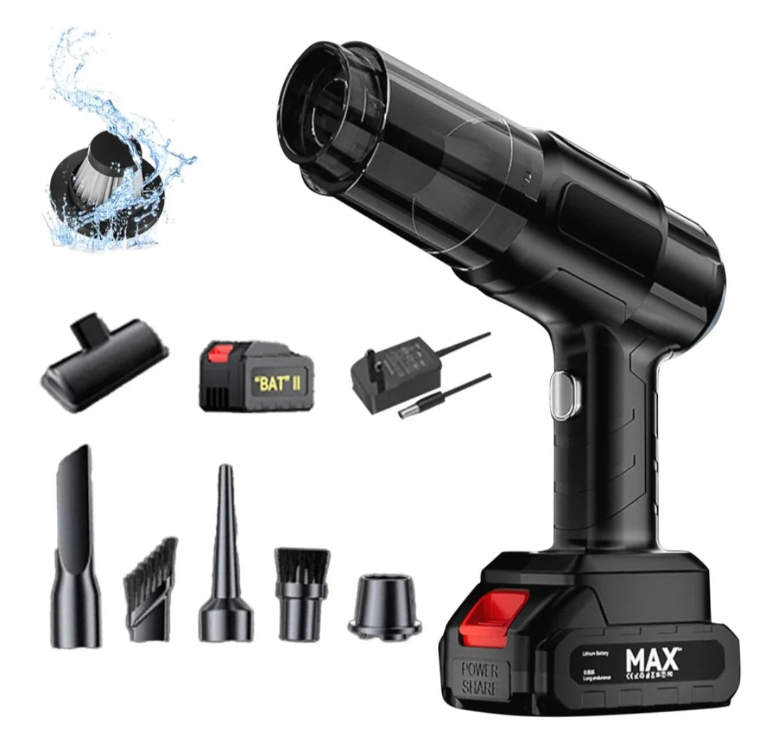 Aspirator si Suflanta de Aer Portabila 4 in 1, Acumulator Detasabil, Putere Mare de Aspirare, pentru Masina, Casa si Birou