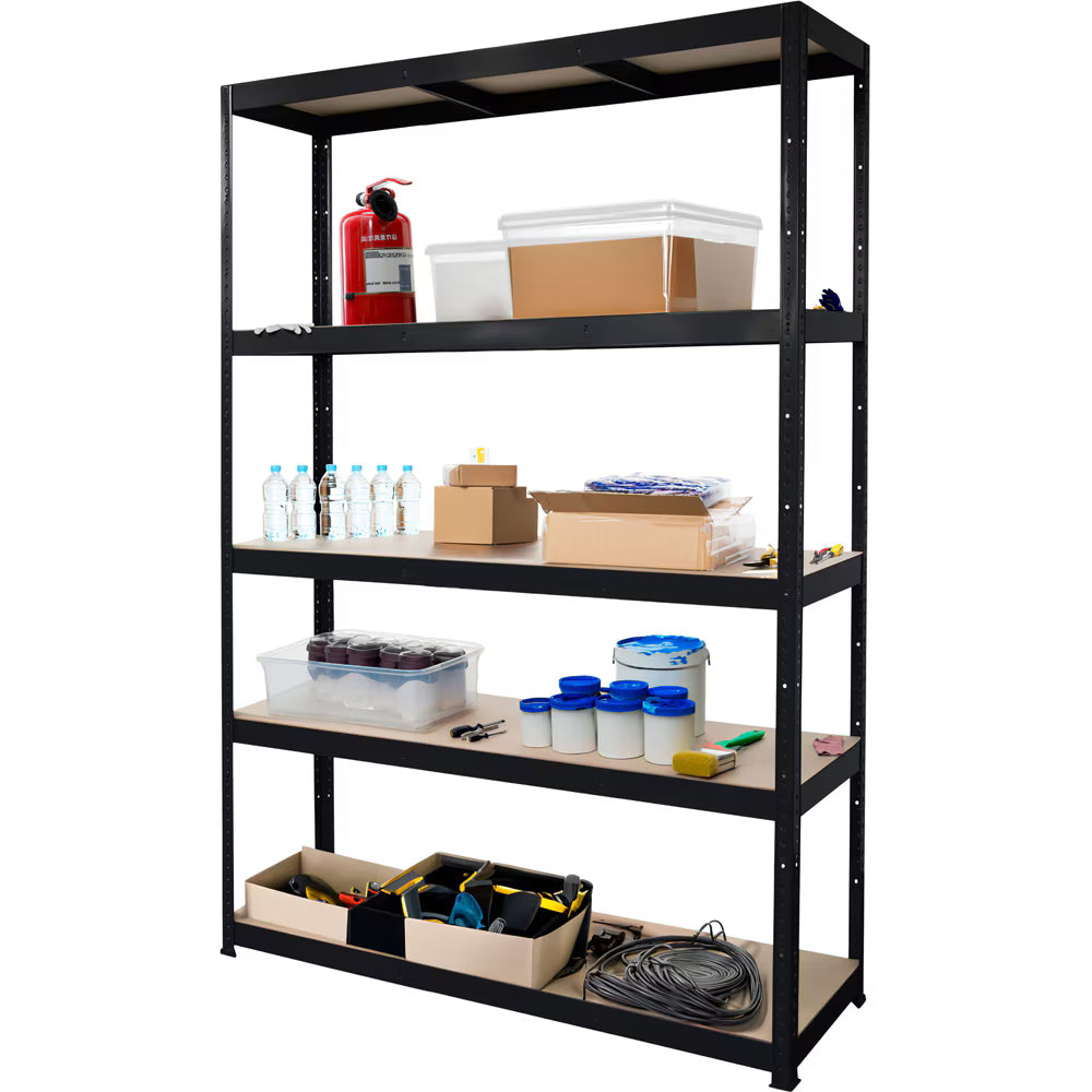 Raft atelier – raft metalic din oțel, 120×40×179 cm, negru