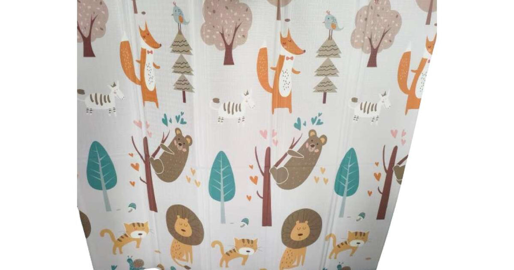 Covoraș de joacă pliabil 150x200cm dublu față – Animale din pădure