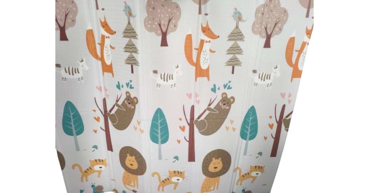 Covoraș de joacă pliabil 150x200cm dublu față – Animale din pădure