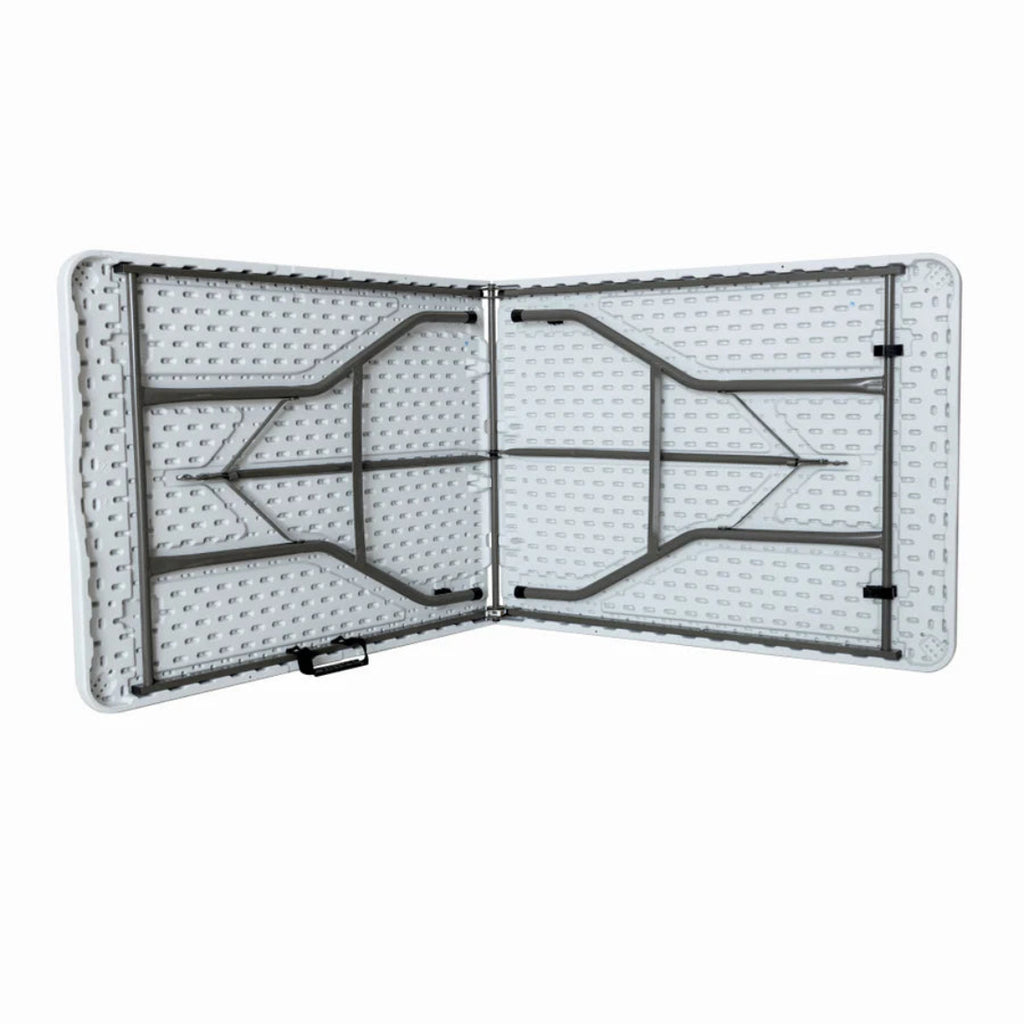 Set masa pliabila 4 persoane din otel cu HDPE + doua banci pliabile pentru gradina, camping