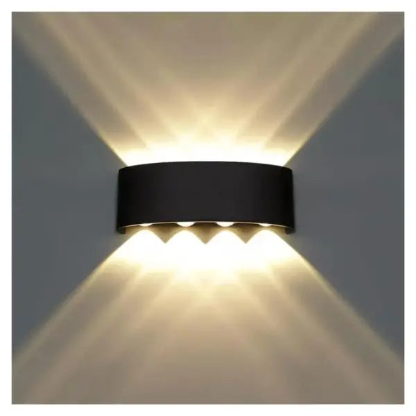 Aplica perete exterior LED 8W, finisaj negru, modern, culoare alb rece