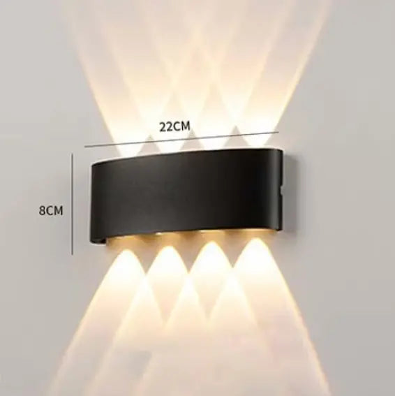 Aplica perete exterior LED 8W, finisaj negru, modern, culoare alb rece