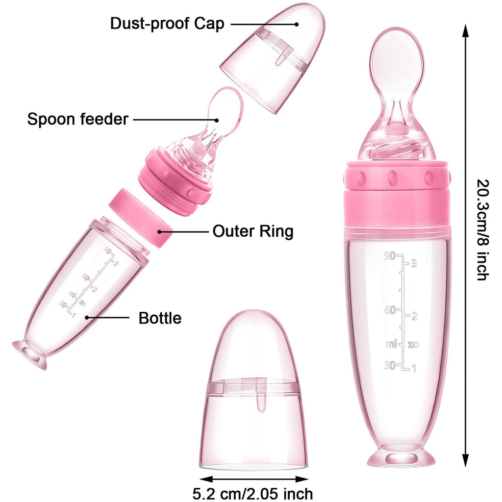 Linguriță cu rezervor gradat bebeluși 20.3cm fără BPA