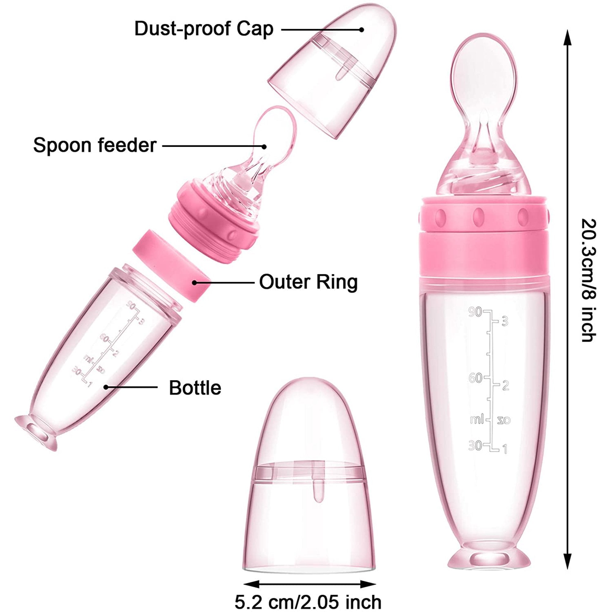 Linguriță cu rezervor gradat bebeluși 20.3cm fără BPA
