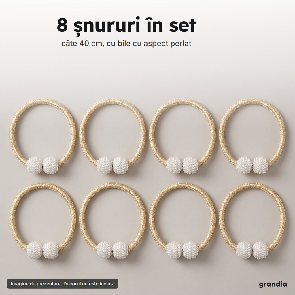 Ce primești în set: 8 șnururi magnetice aurii, închise în cerc