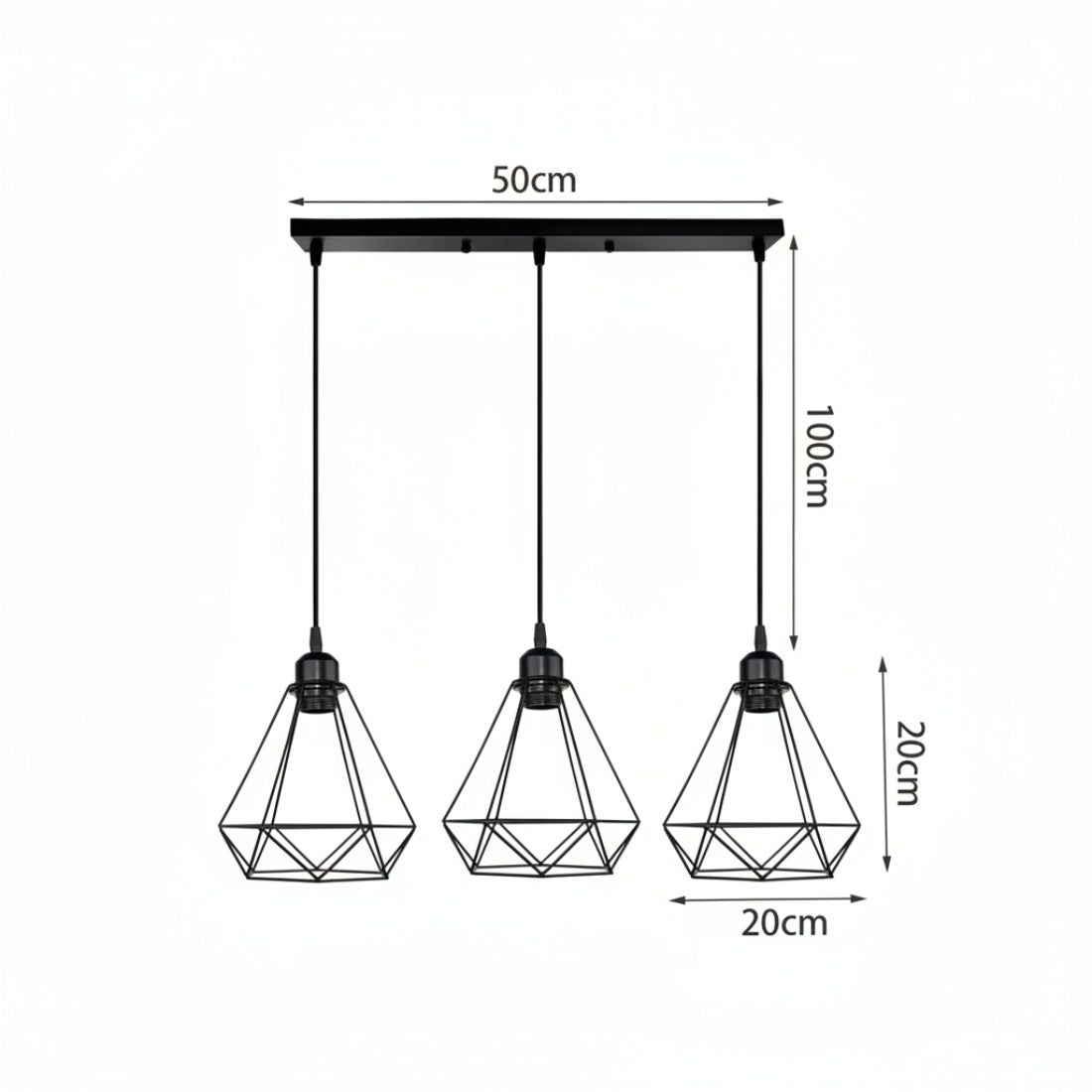 Lustră suspendată liniară, design vintage industrial