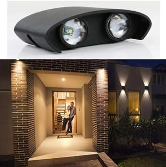 Aplica perete exterior LED 4W, finisaj negru, modern, alb cald