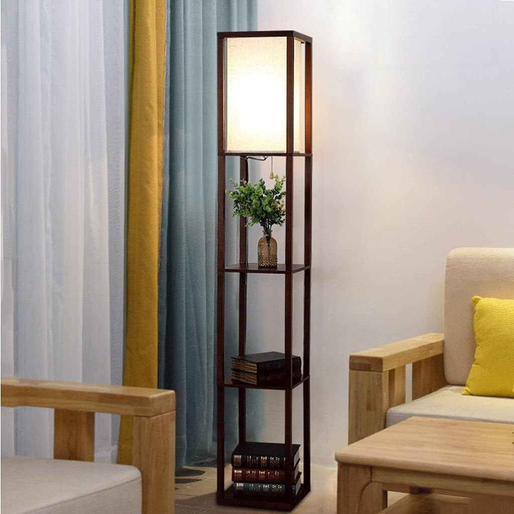 Lampadar de Podea cu 3 Rafturi, Etajeră Iluminată, 160 cm, Negru