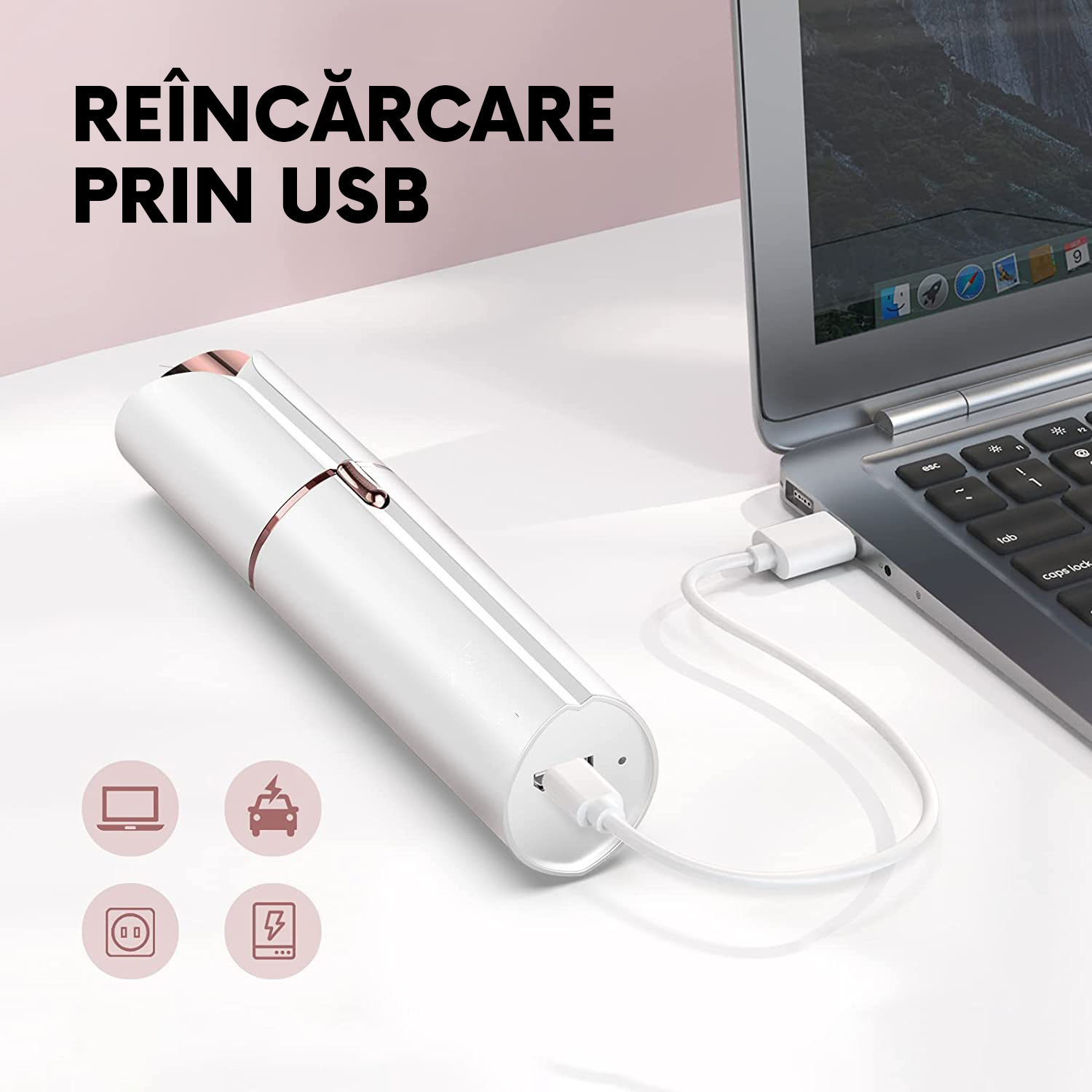 Epilator Facial Flawless pentru Femei, Portabil, Funcționare cu Baterie