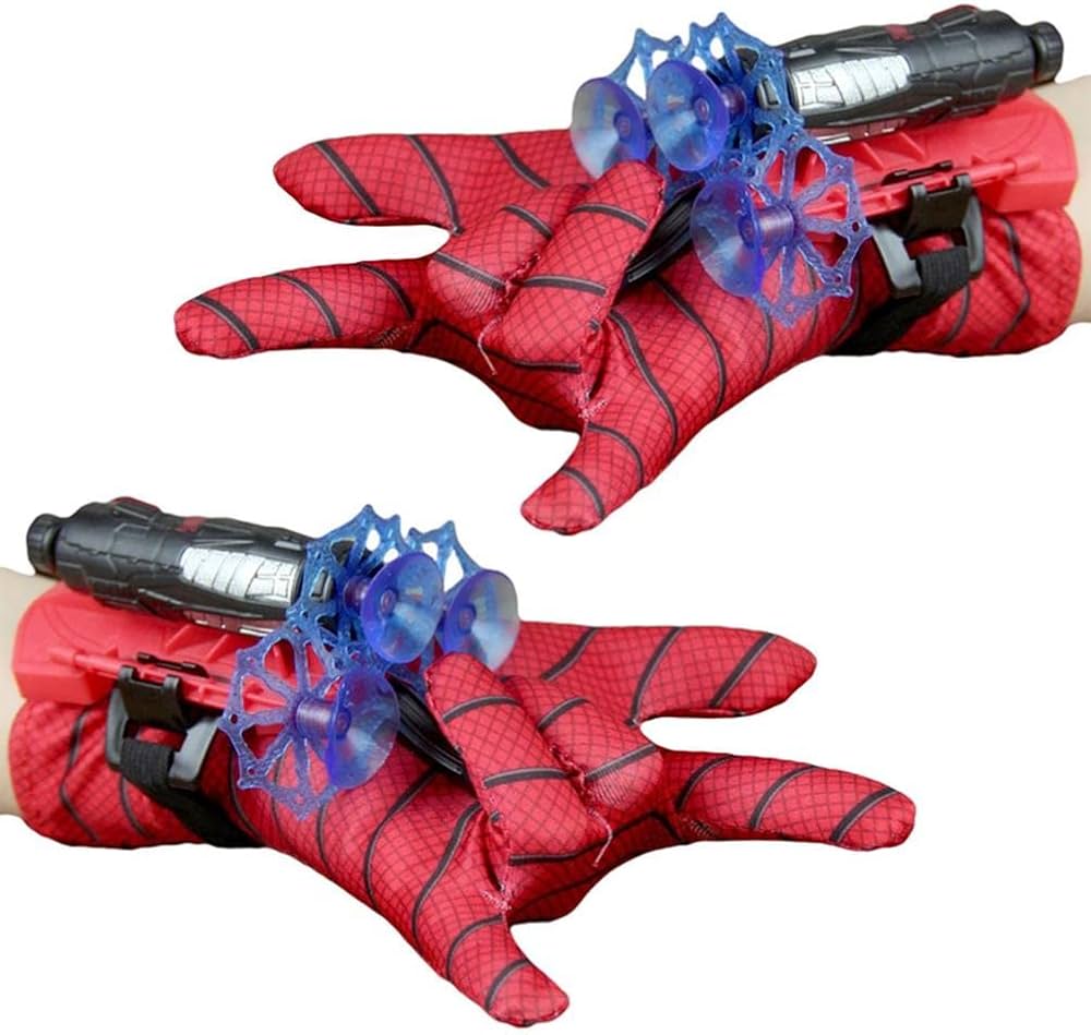 Set costum Spiderman pentru copii, cu muschi si 2 lansatoare, costum de erou pentru joaca si petreceri