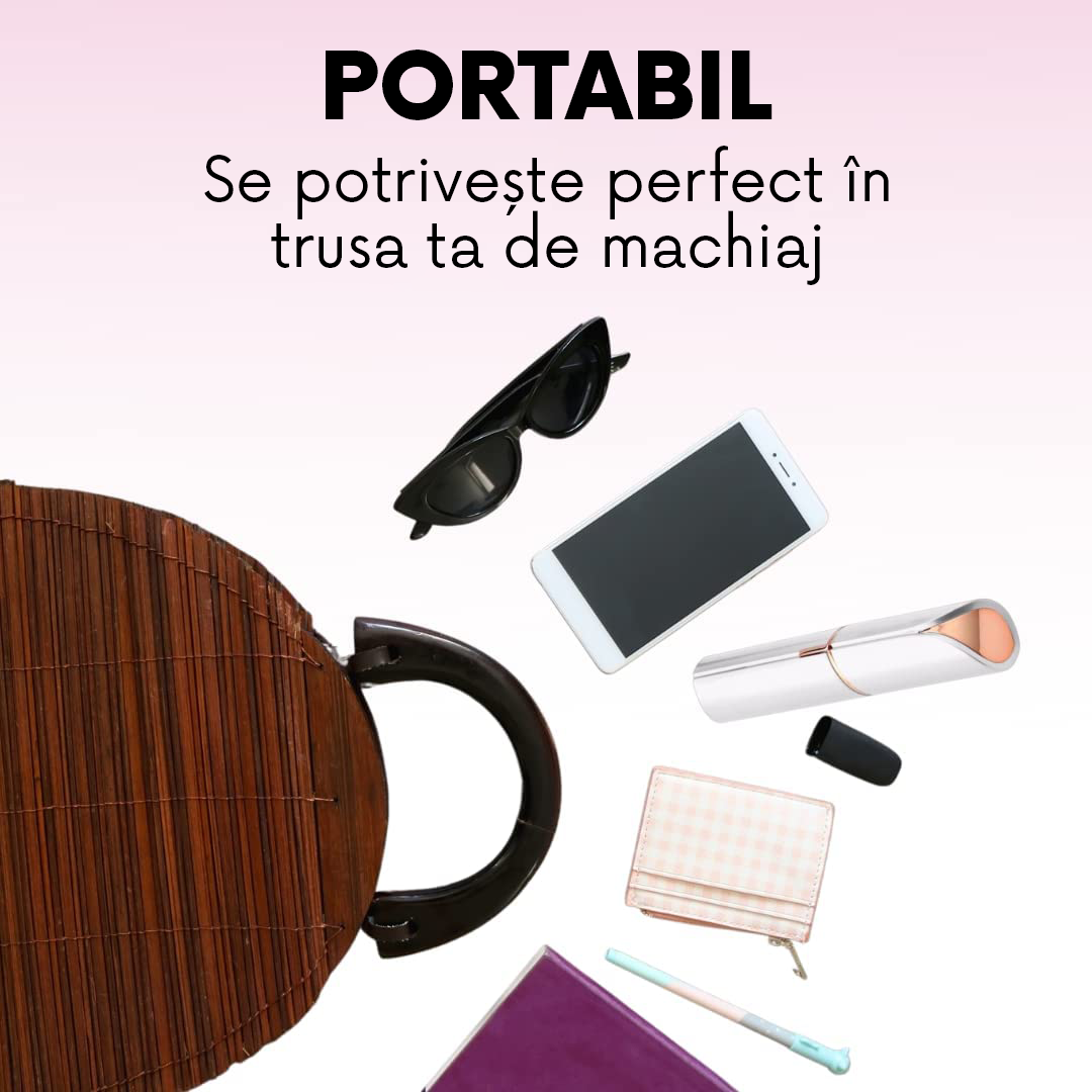 Epilator Facial Flawless pentru Femei, Portabil, Funcționare cu Baterie