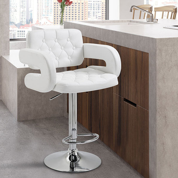 Scaun de bar reglabil ergonomic cu spătar și brațe, rotativ 360° – confort premium