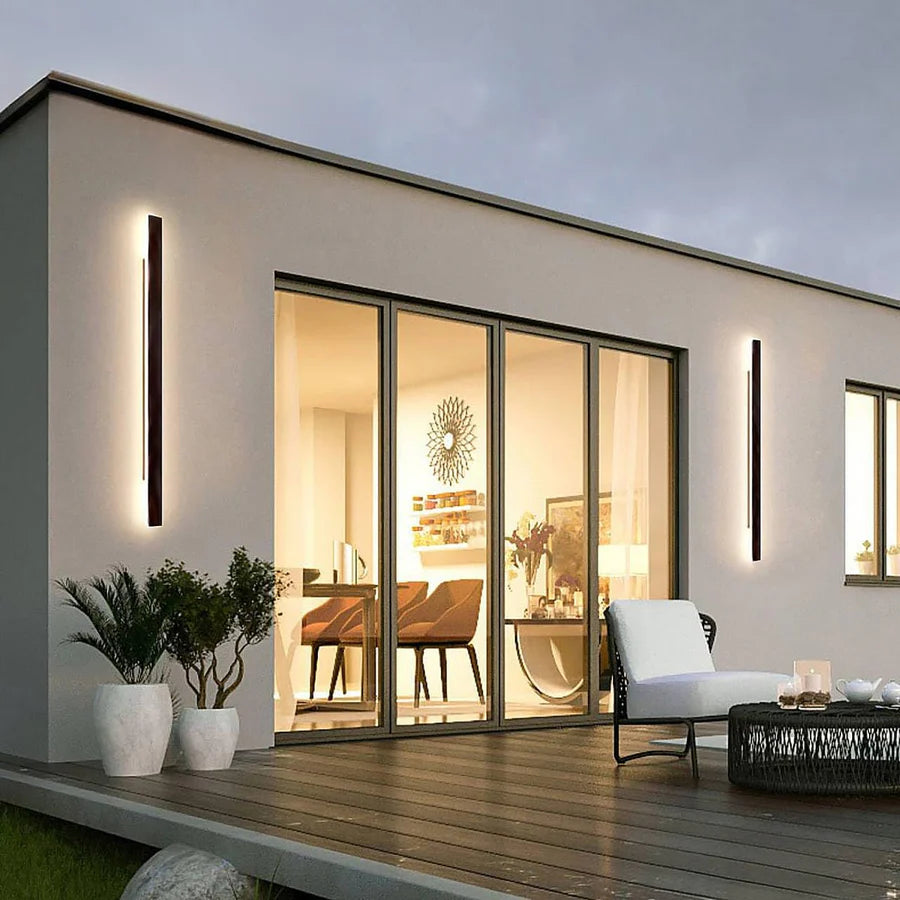 Bara luminoasa LED SLIM exterior IP65 60cm, 220V, neagra, alb natural, pentru fatada si terasa