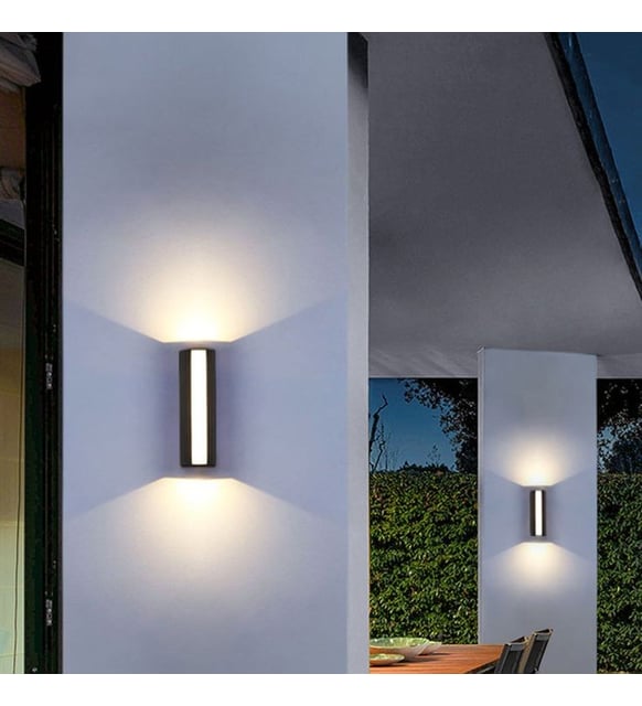 Aplică LED exterior 8W, neagră – iluminare pe 3 unghiuri