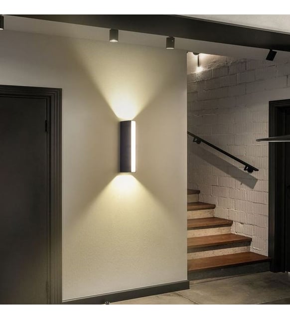 Aplică LED exterior 8W, neagră – iluminare pe 3 unghiuri