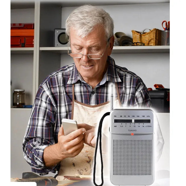 Mini radio portabil AM/FM, cu baterii si receptie puternica, model ICF-961, ideal pentru uz zilnic si calatorii