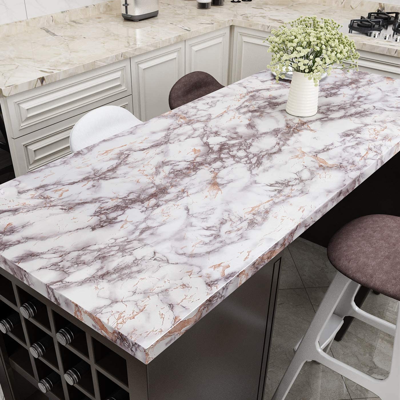 Folie Autocolantă Model Marmură, pentru Mobilier, Blat, Pereți