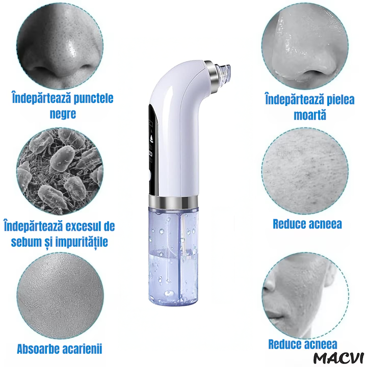 Aparat profesional curatare faciala cu vacuum pentru puncte negre, ingrijire ten, curatare profunda si masaj facial