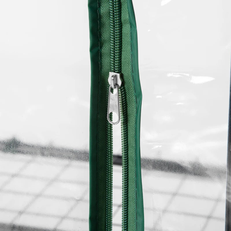 Sera verticala pentru plante cu rastel cu 4 rafturi, structura din otel si PVC alb, pentru balcon si terasa, 69x50x165 cm