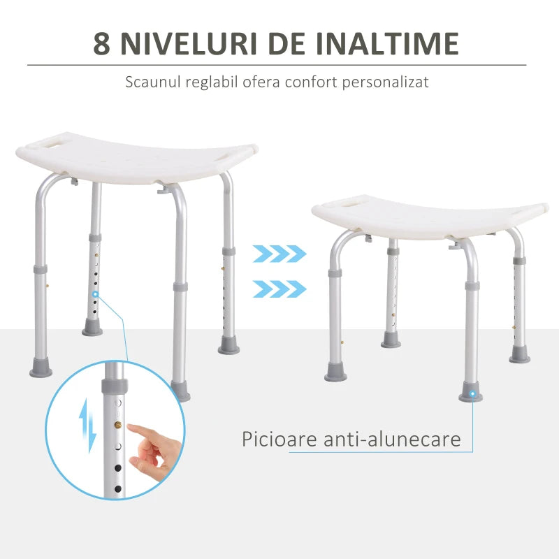 Scaun duș antialunecare reglabil 50x36x39.5–56.5 cm